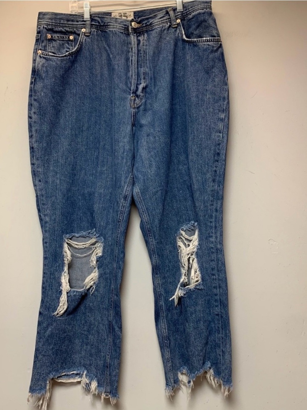 We The Free Mid-Blue Ripped Boyfriend Jeans
